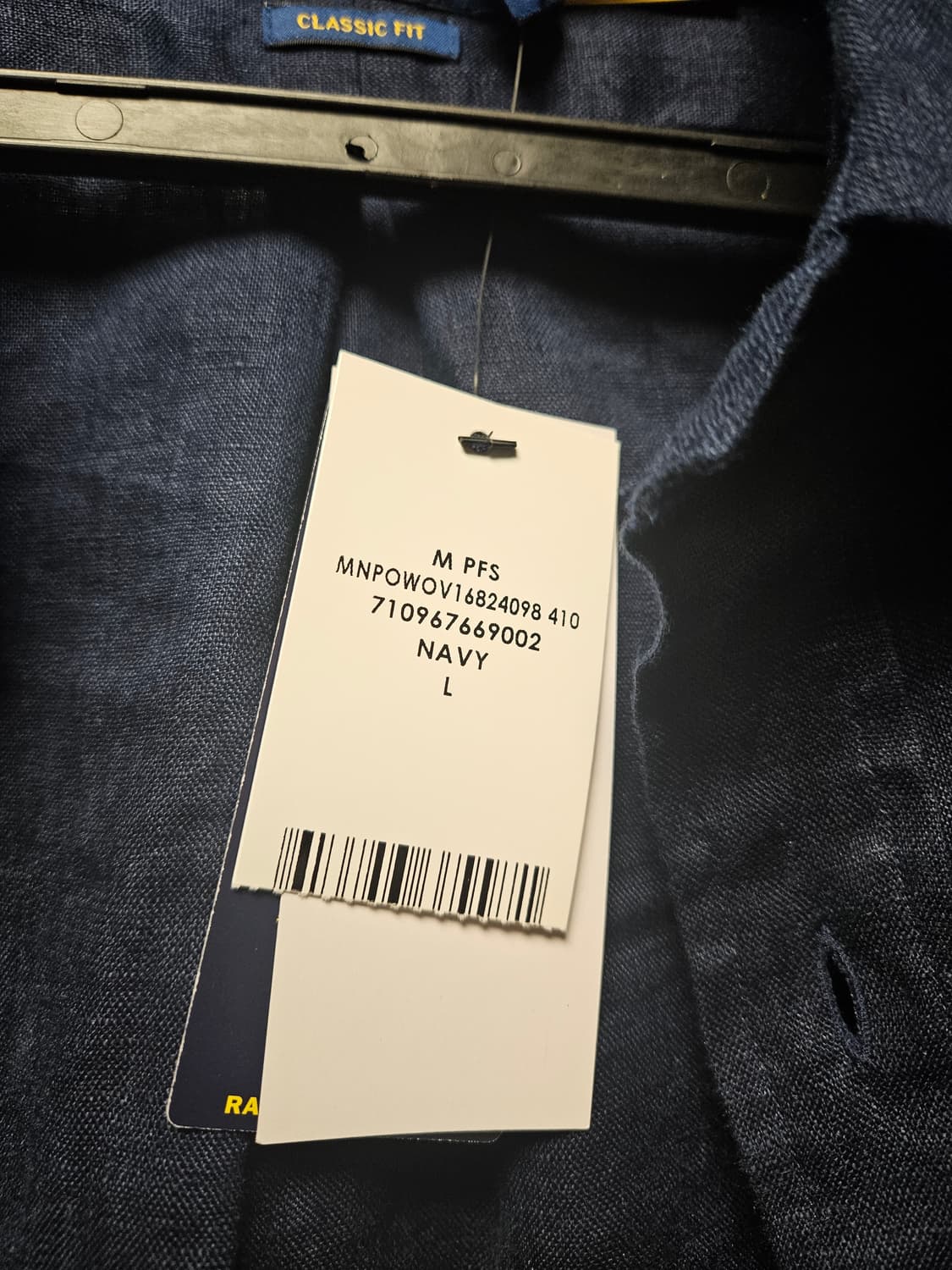 폴로 랄프로렌 새상품 린넨셔츠 네이비 상품이미지4