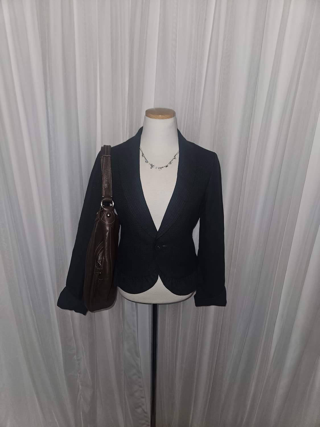 rope picnic 다크그린 러플 블레이저 상품이미지1