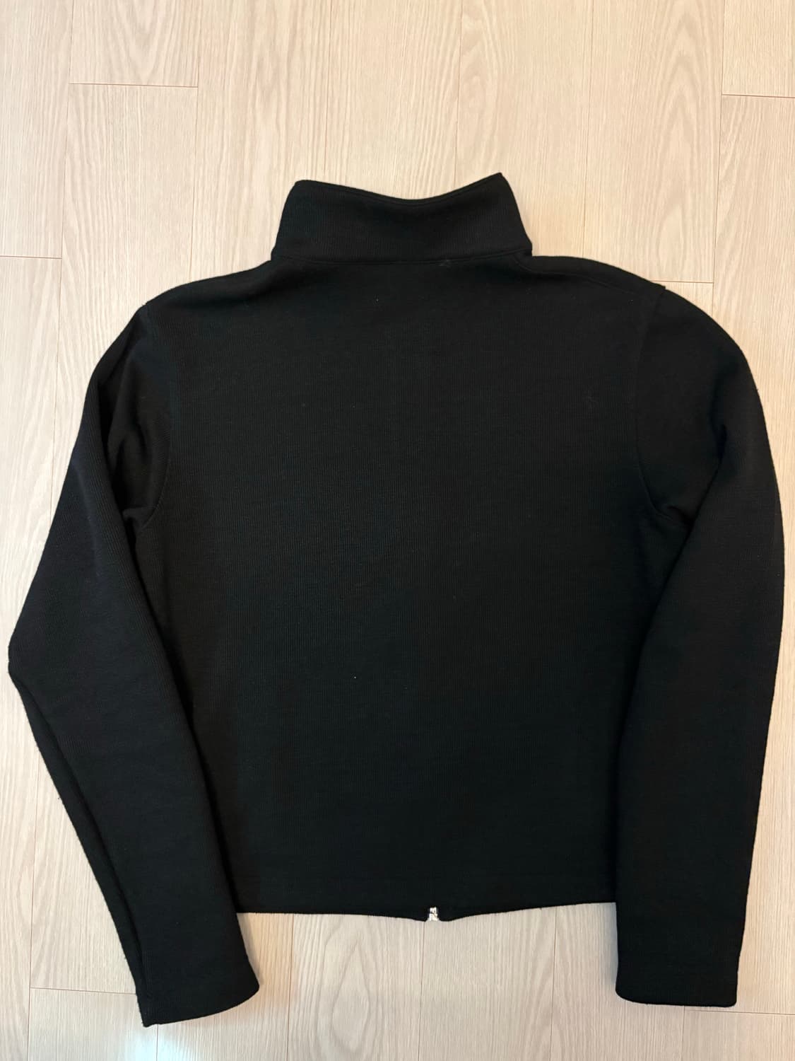 Textuerd High Neck Zip - Black 상품이미지5