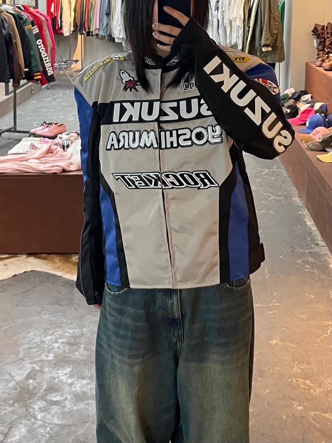 스즈키 요시무라 레더 레이싱 자켓 H1798 상품이미지1