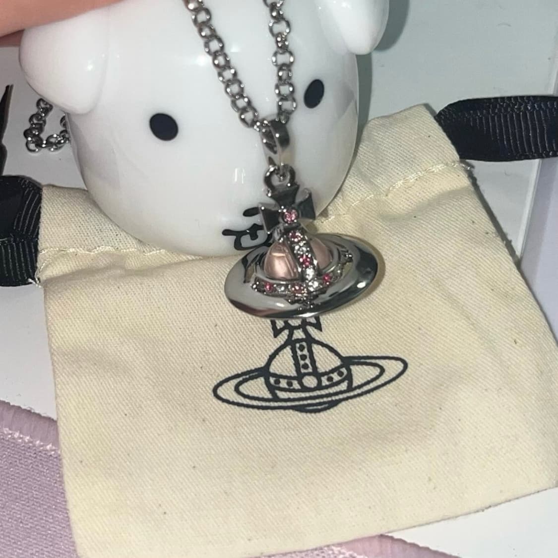 비비안웨스트우드 핑크 orb 목걸이 상품이미지4