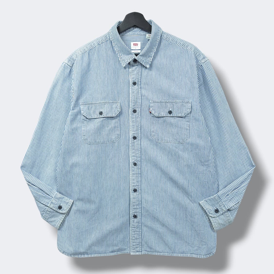 [L] 리바이스 블루&화이트 스프라이트 릴렉스핏 클래식 워커 긴팔셔츠 상품이미지1