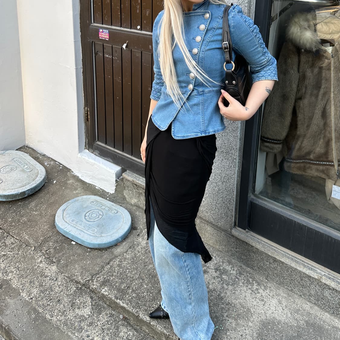 (레어) 2010 아카이브 발망 데님 나폴레옹 버튼 자켓 상품이미지8