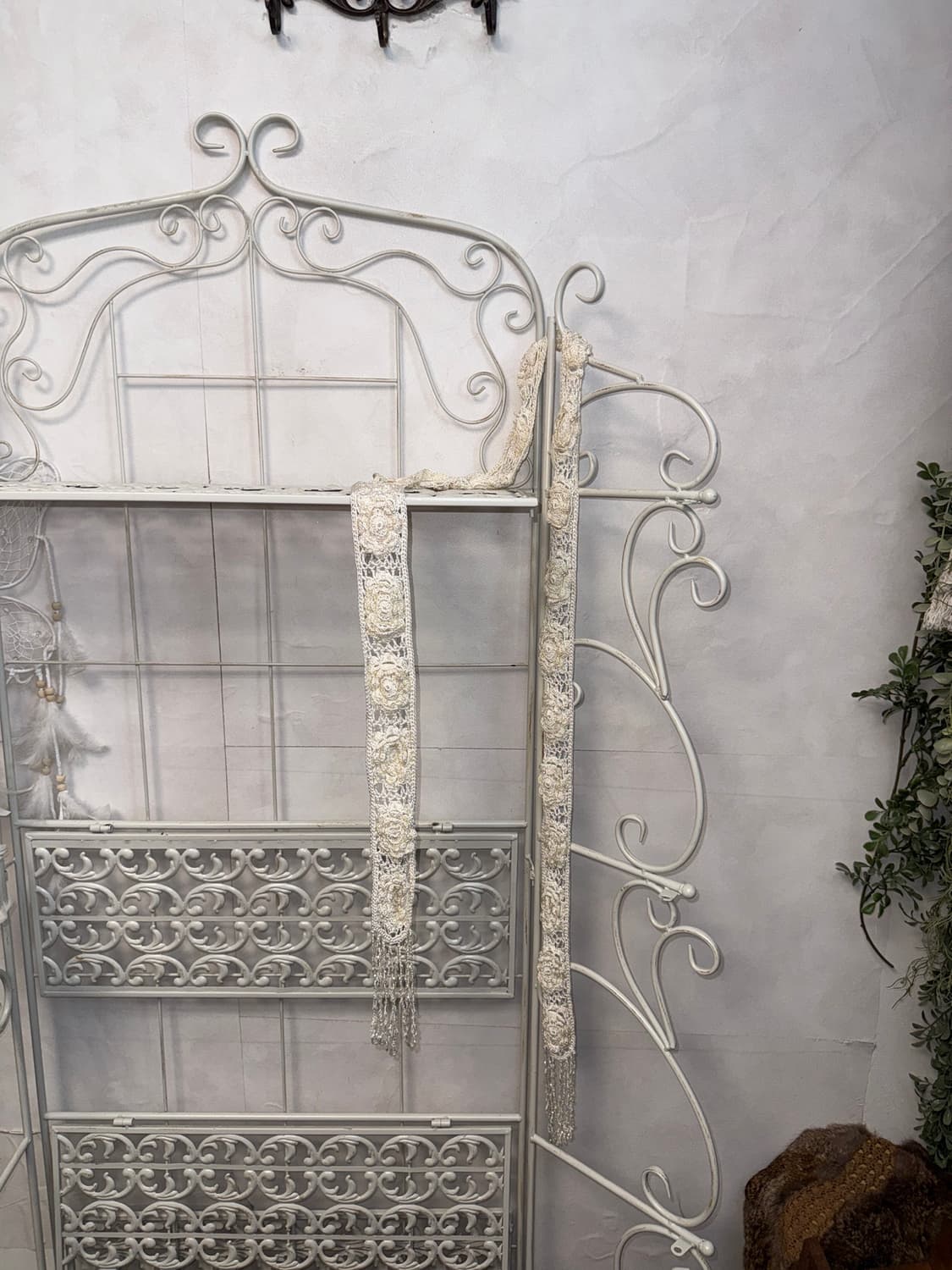 Ivory flower crochet beads pearl scarf 상품이미지1