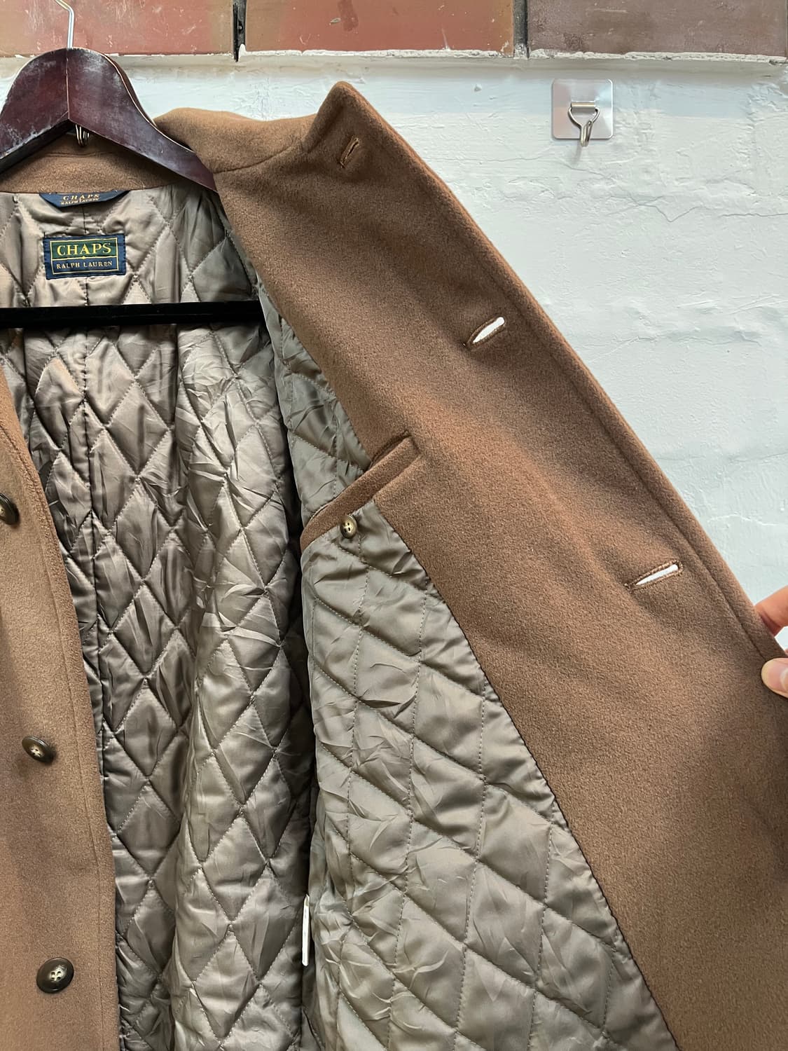 Chaps Ralph Lauren 브라운 클래식 울 하프 코트 M 상품이미지5