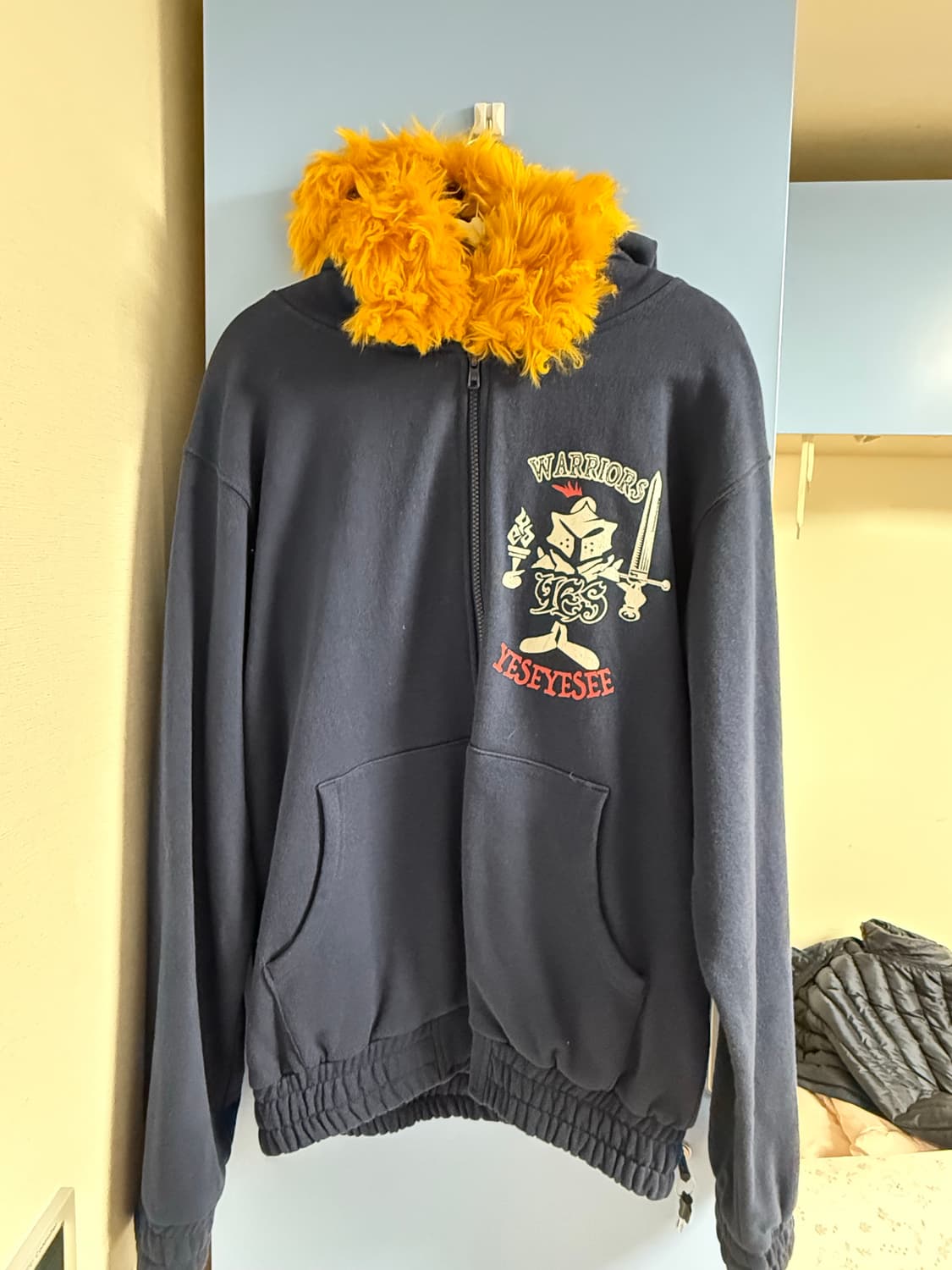 예스아이씨 퍼 후드집업 네이비s Fur Zip-up Hoodie Navy 상품이미지4