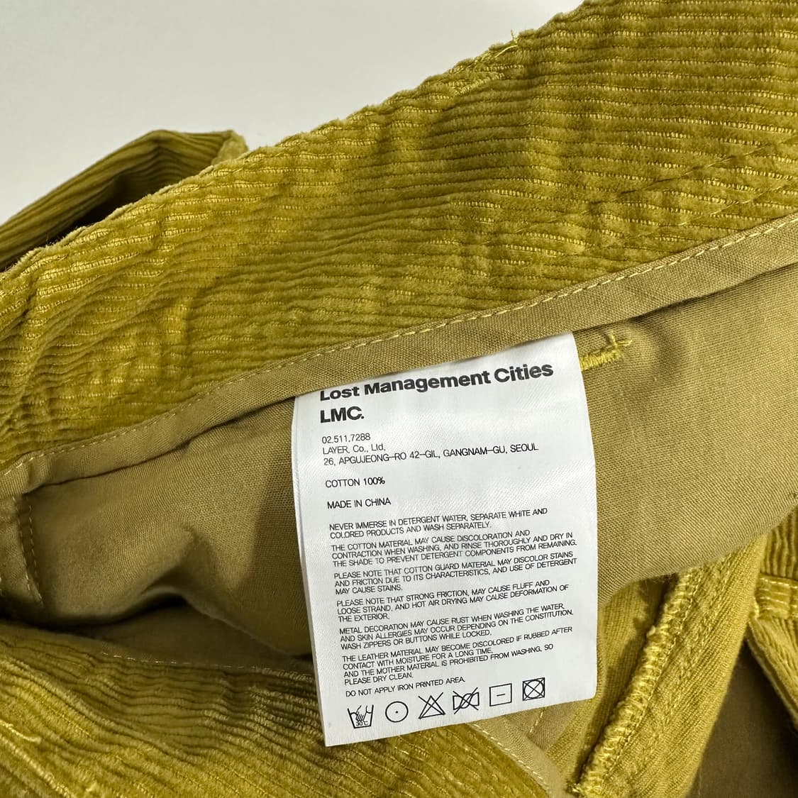M LMC 엘엠씨 겨자 레귤러핏 코듀로이팬츠 상품이미지7