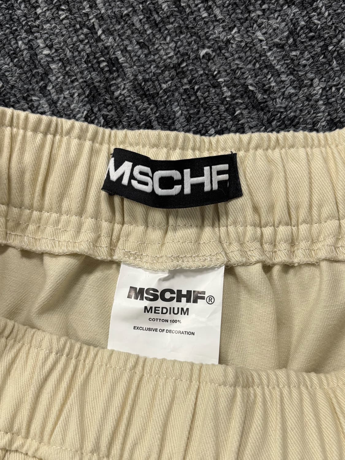 미스치프 베이지 드로잉 스트링 배기 팬츠 상품이미지7