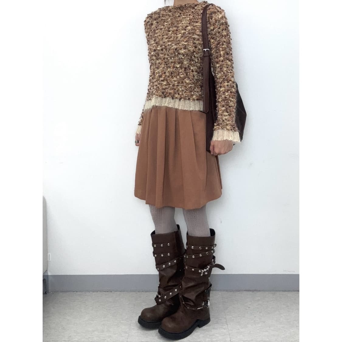 빈티지 브라운 울 니트 상품이미지3