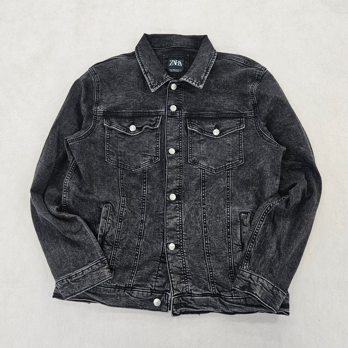 [XL] 자라 워시드 흑청 데님 자켓 0114YH1 상품이미지2