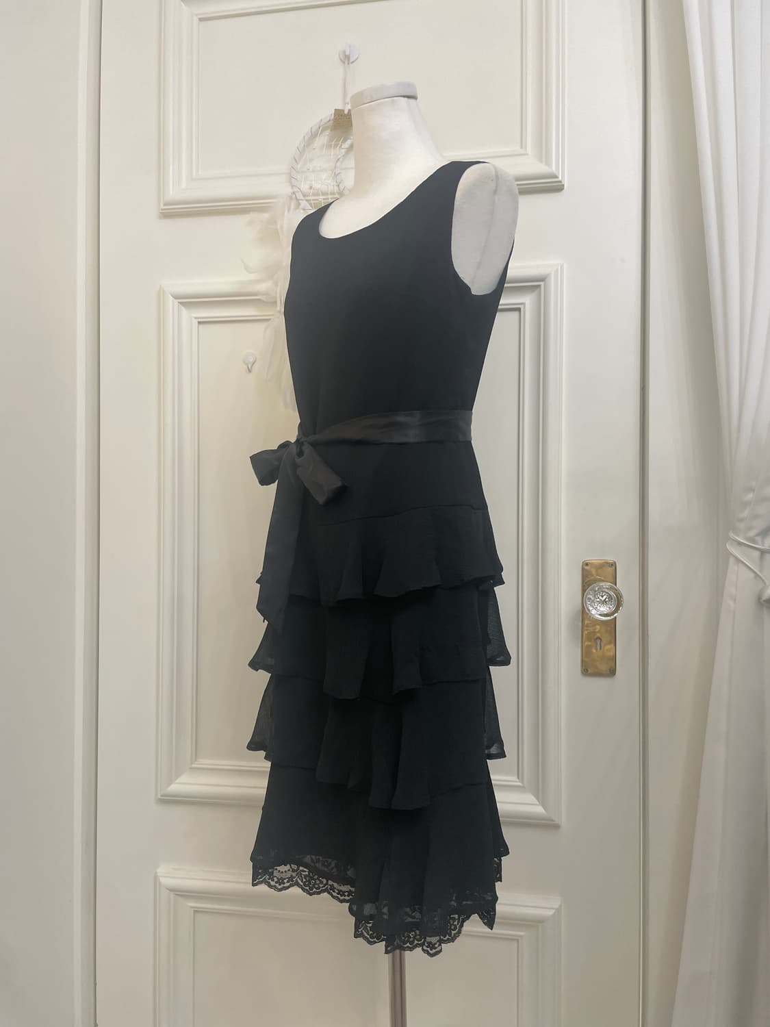 black ruffle layered bow belt fairy opc 상품이미지2