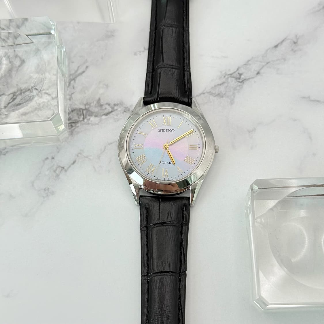 90s00s 빈티지 세이코 솔라 자개 다이얼 로만 워치 상품이미지7