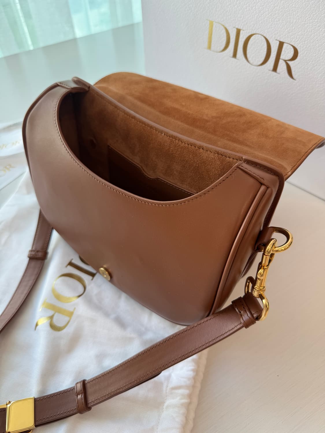 디올 바비백 미디움 브라운 상품이미지5