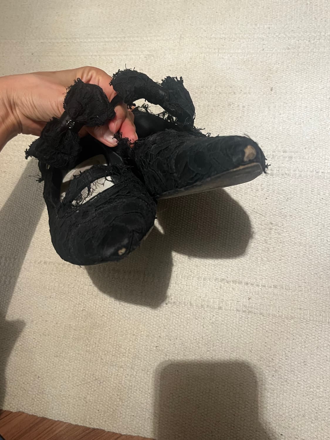 샤넬 블랙 레이스 플랫슈즈 상품이미지6