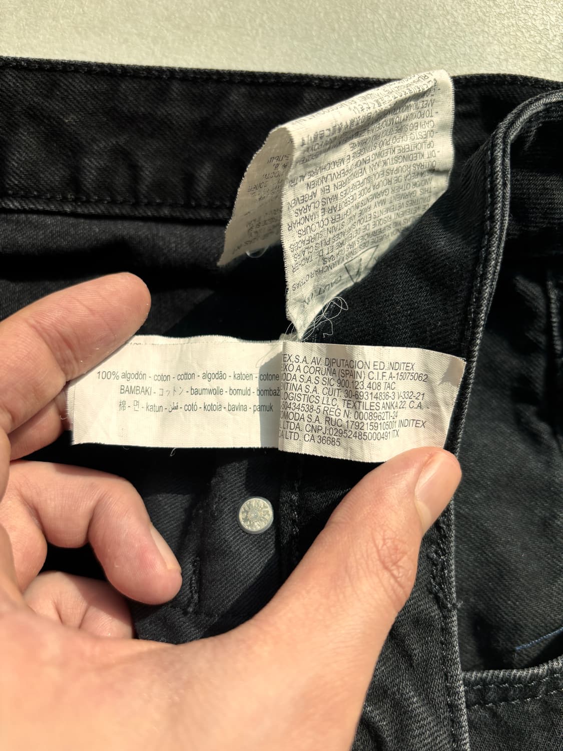 자라 와이드 스트레이트 블랙 데님 팬츠 상품이미지4