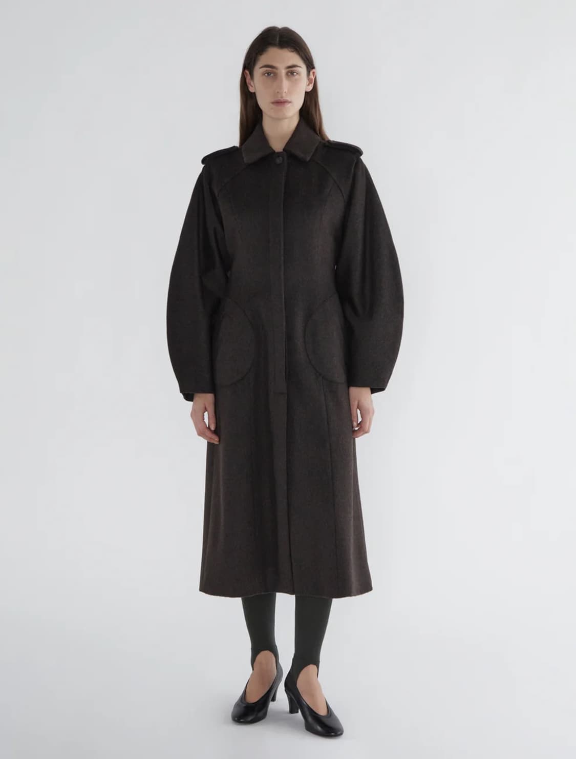 [XS,S,L]팔로마울 Isabel 울 코트/브라운 상품이미지4