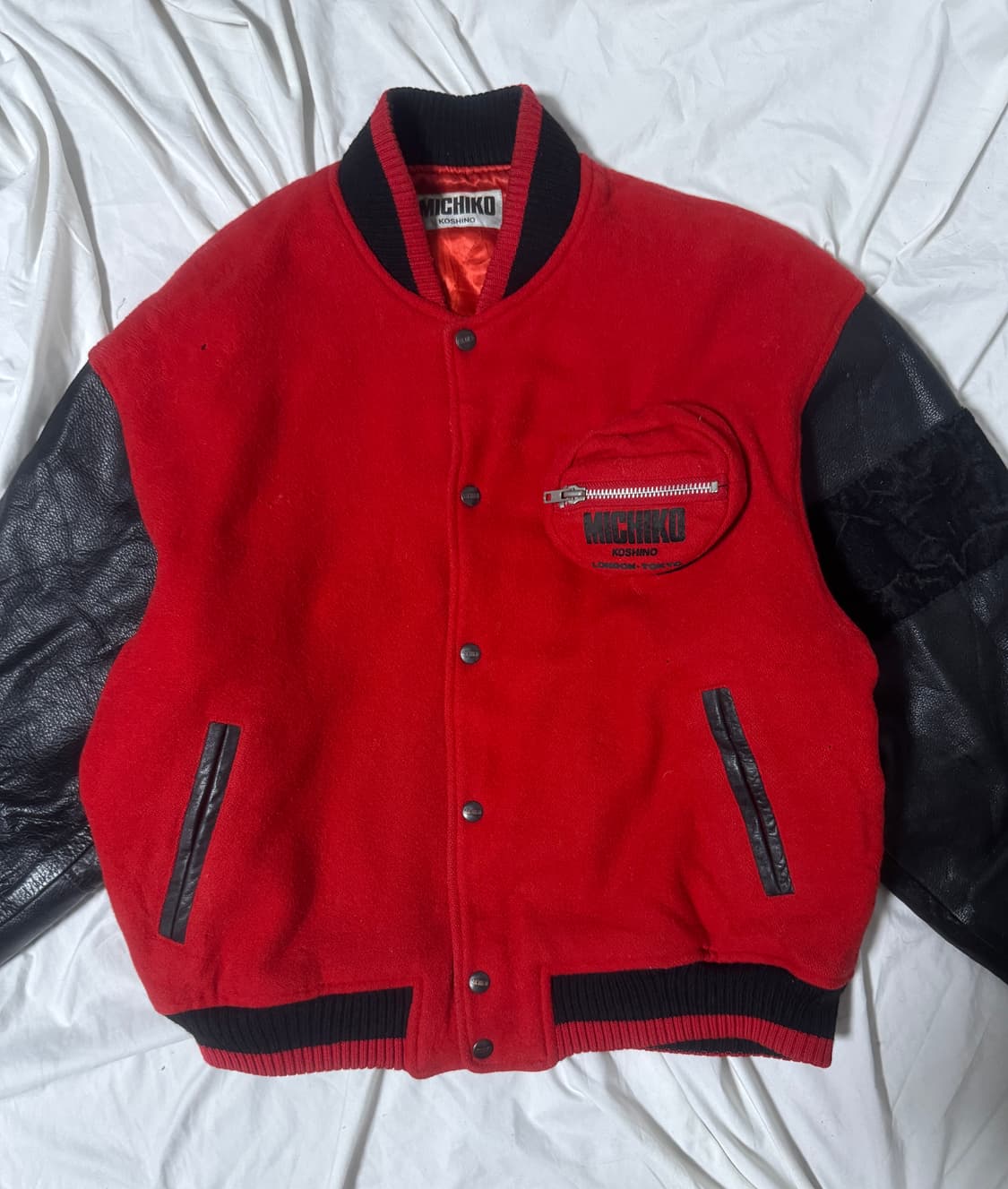 미치코 코시노 울 레더 바시티 자켓 상품이미지5