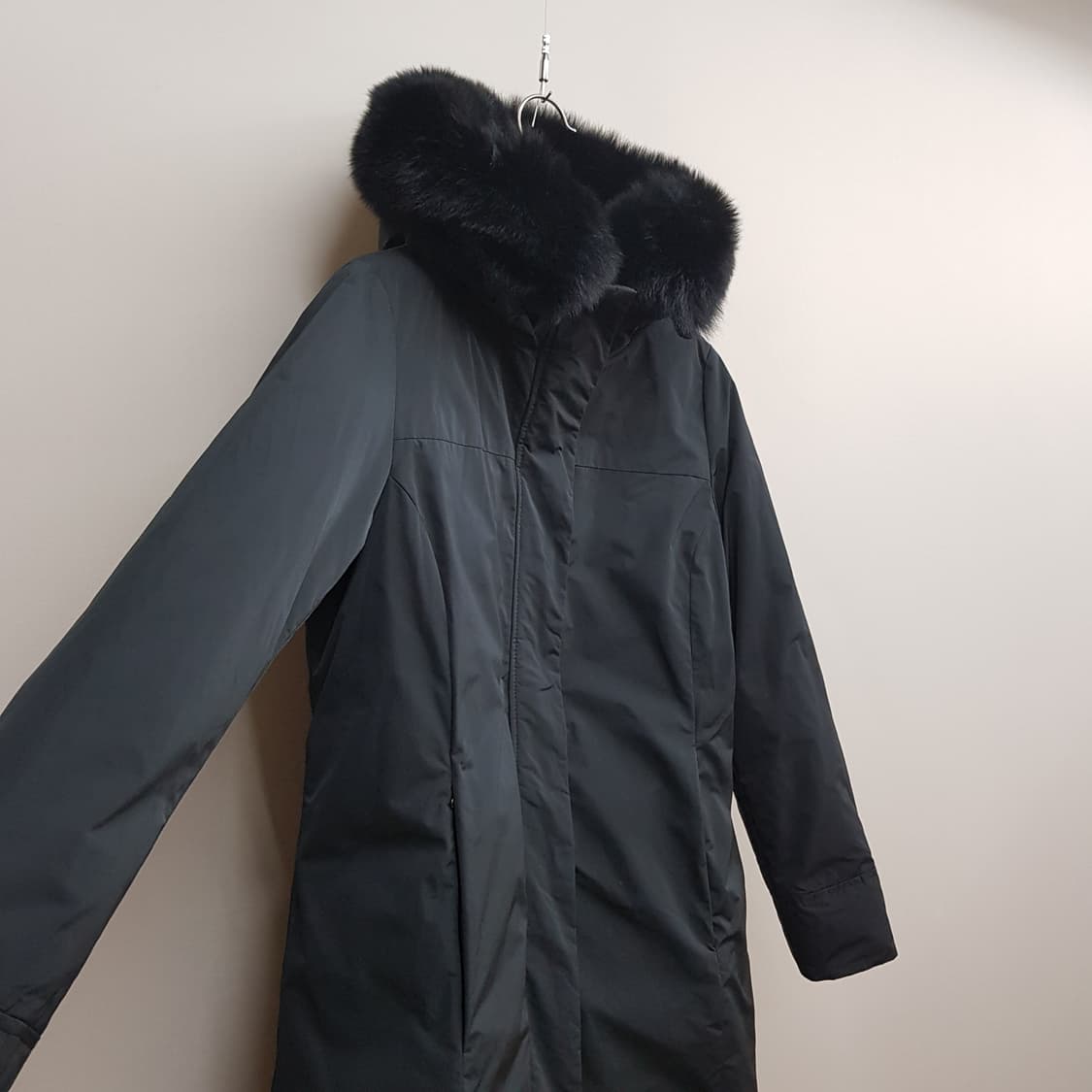 HETREGO 헤트레고 폭스퍼 후드 구스다운 롱 패딩 코트 55사이즈 상품이미지3