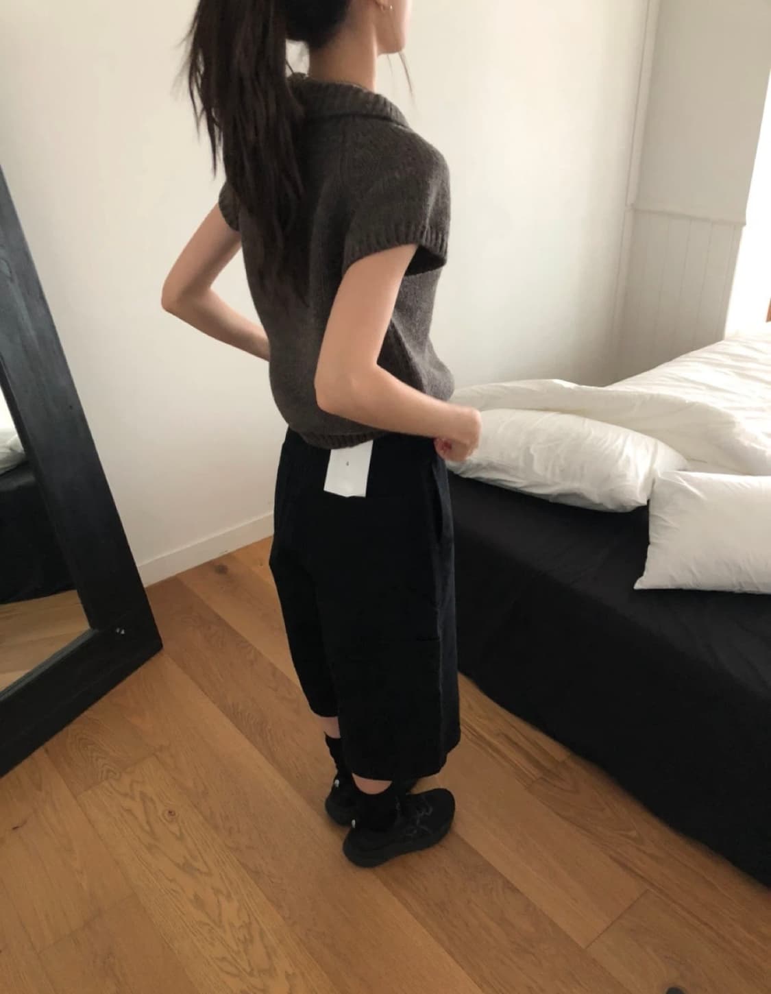 미닝아웃 클락 버뮤다 팬츠 블랙 상품이미지2