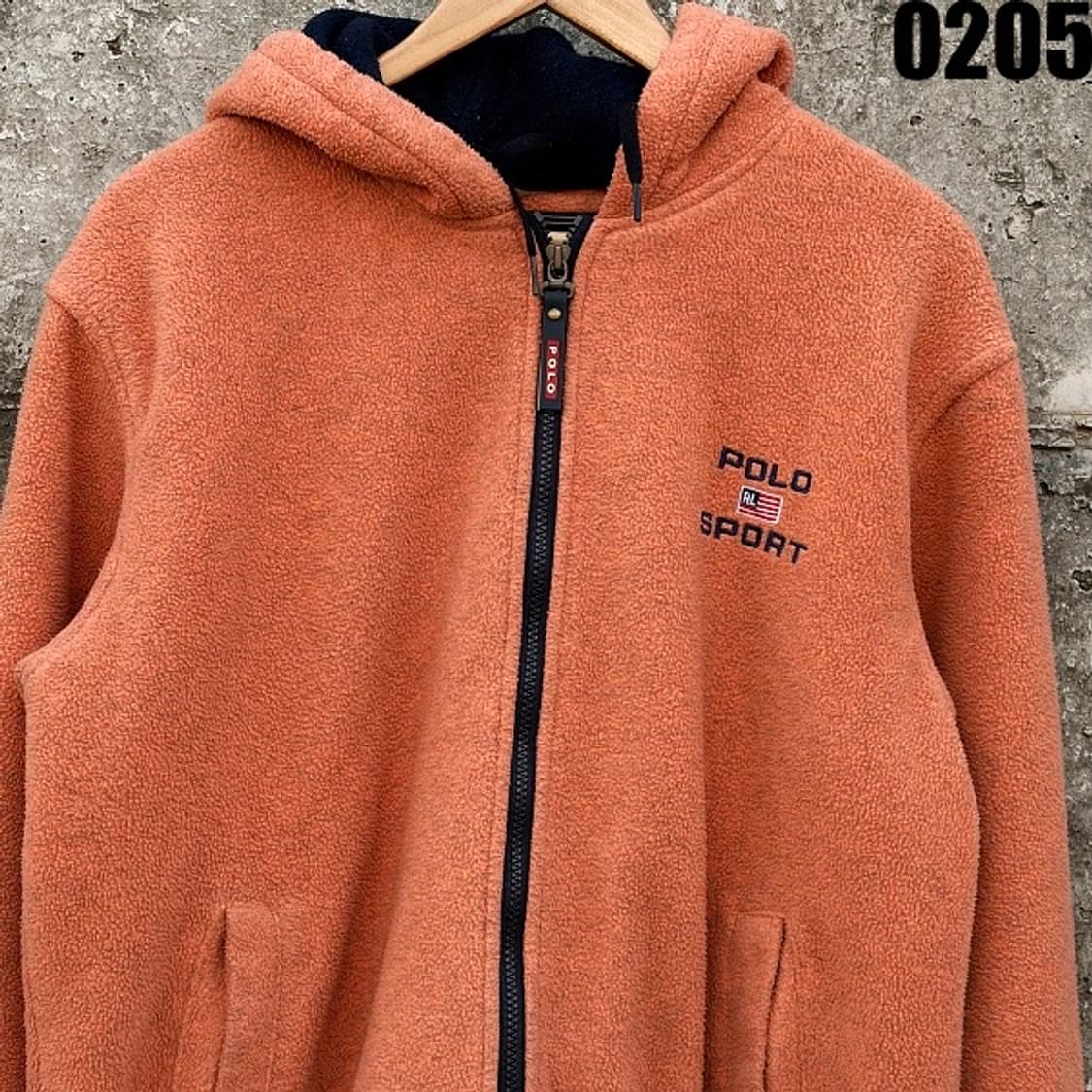 폴로 스포츠 플리스 오렌지 후드 집업 100-105 0205 상품이미지4