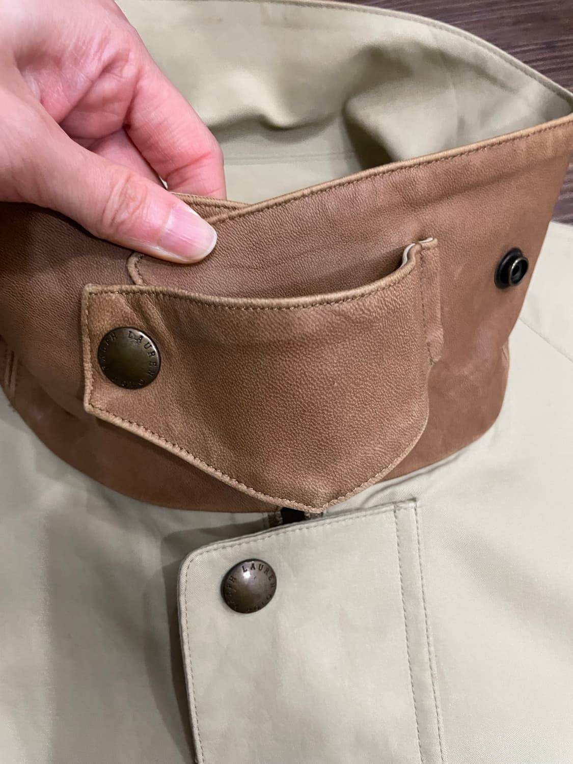 폴로 가죽 카라 헌팅 초어 코트 자켓 상품이미지6