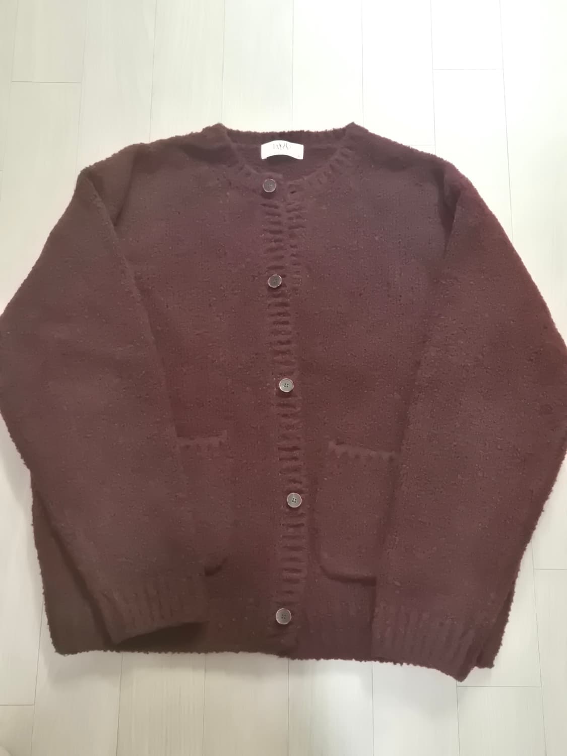 라운드넥 울부클 가디건 엘무드 상품이미지1