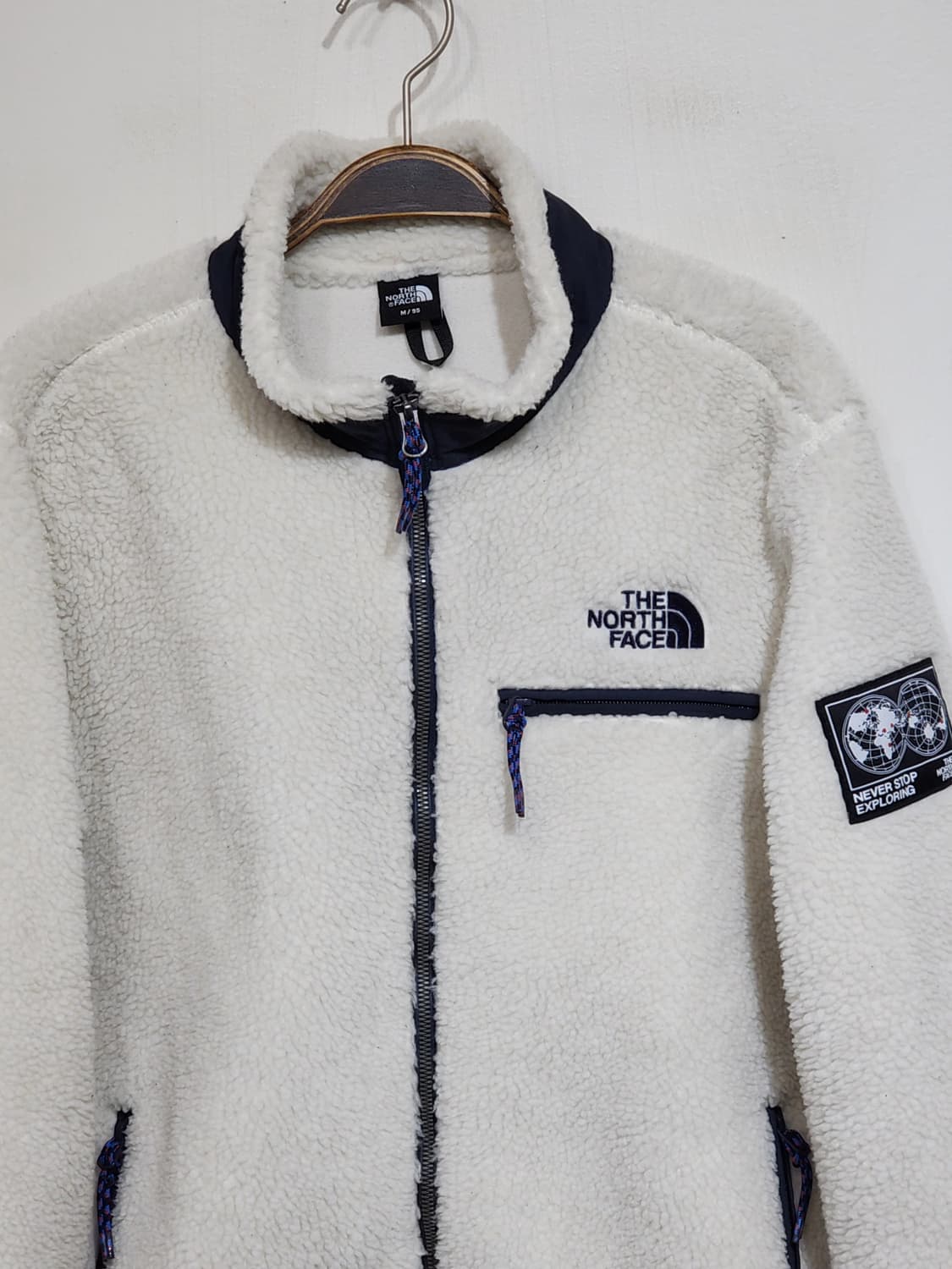(L) 노스페이스 플리스 점퍼 화이트 뽀글이 후리스 자켓  상품이미지2