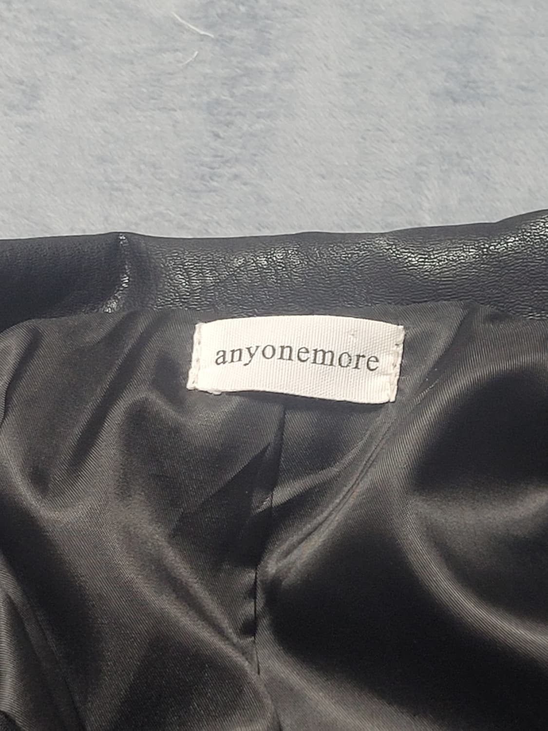 블랙 레더 크롭 가죽 자켓 상품이미지2