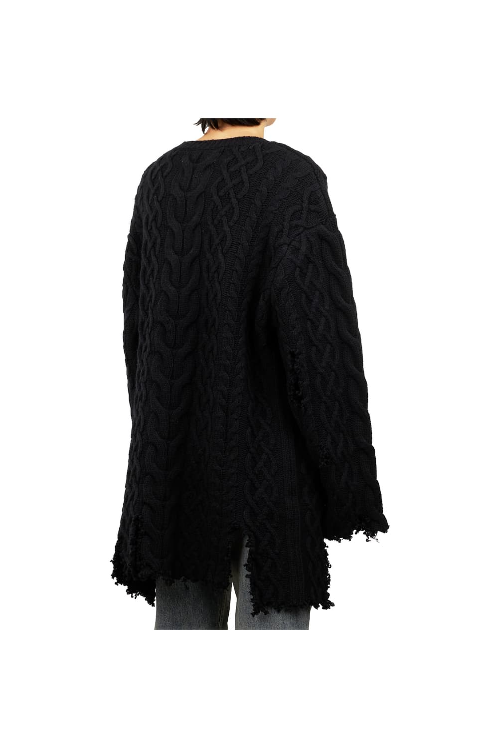 새상품 다이리쿠 데미지 블랙 케이블니트 L 상품이미지2