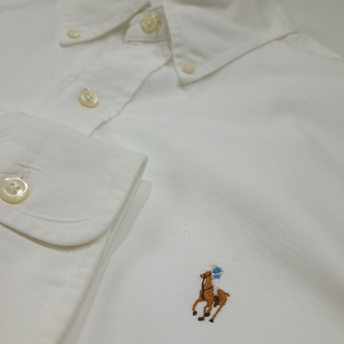 CL450 M 폴로 90s 코튼 멀티포니 옥스포드 화이트 셔츠 남방 상품이미지4