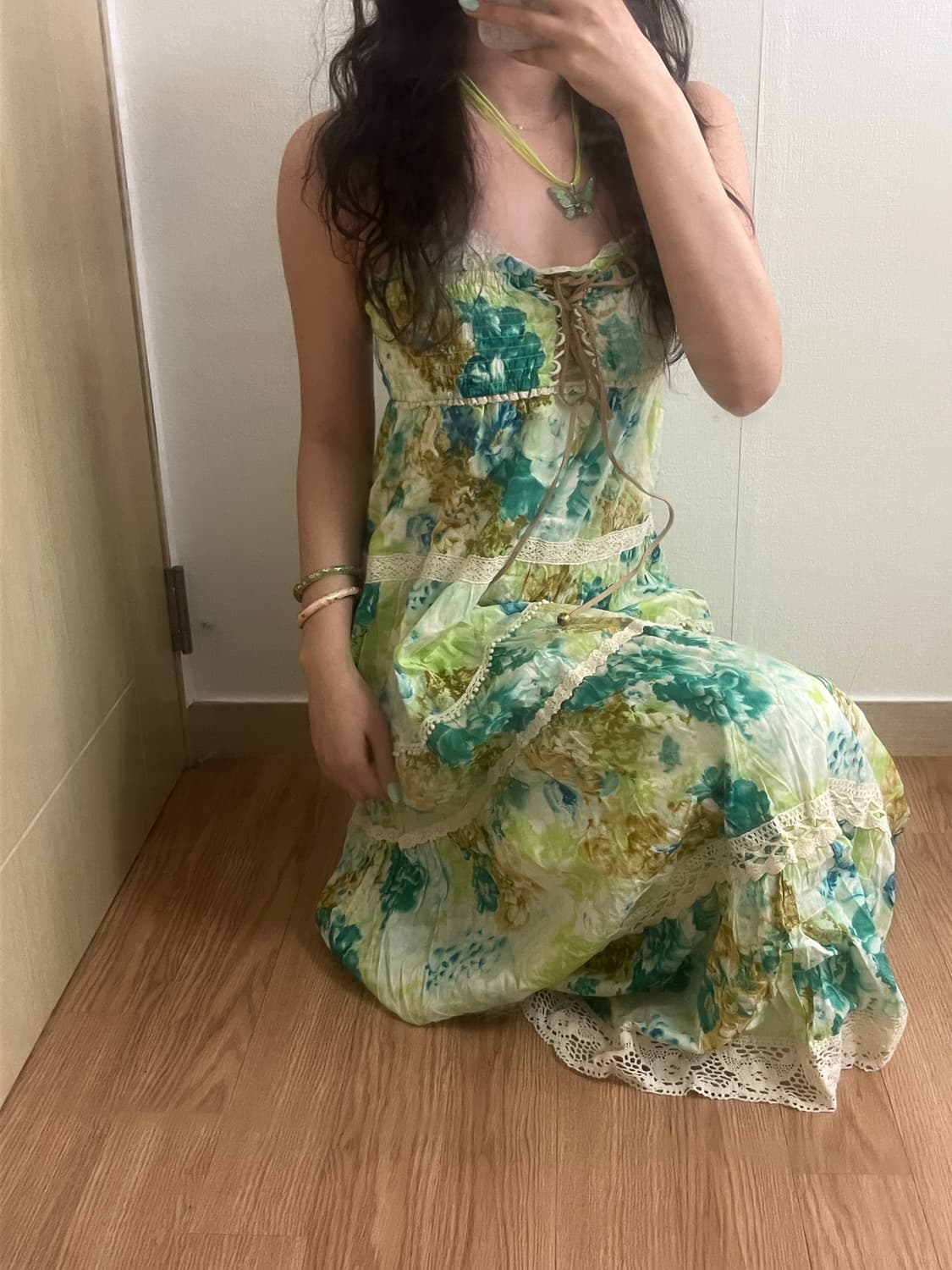 빈티지 모리걸 하구미 비치 글리터 롱원피스 대장!! 상품이미지6