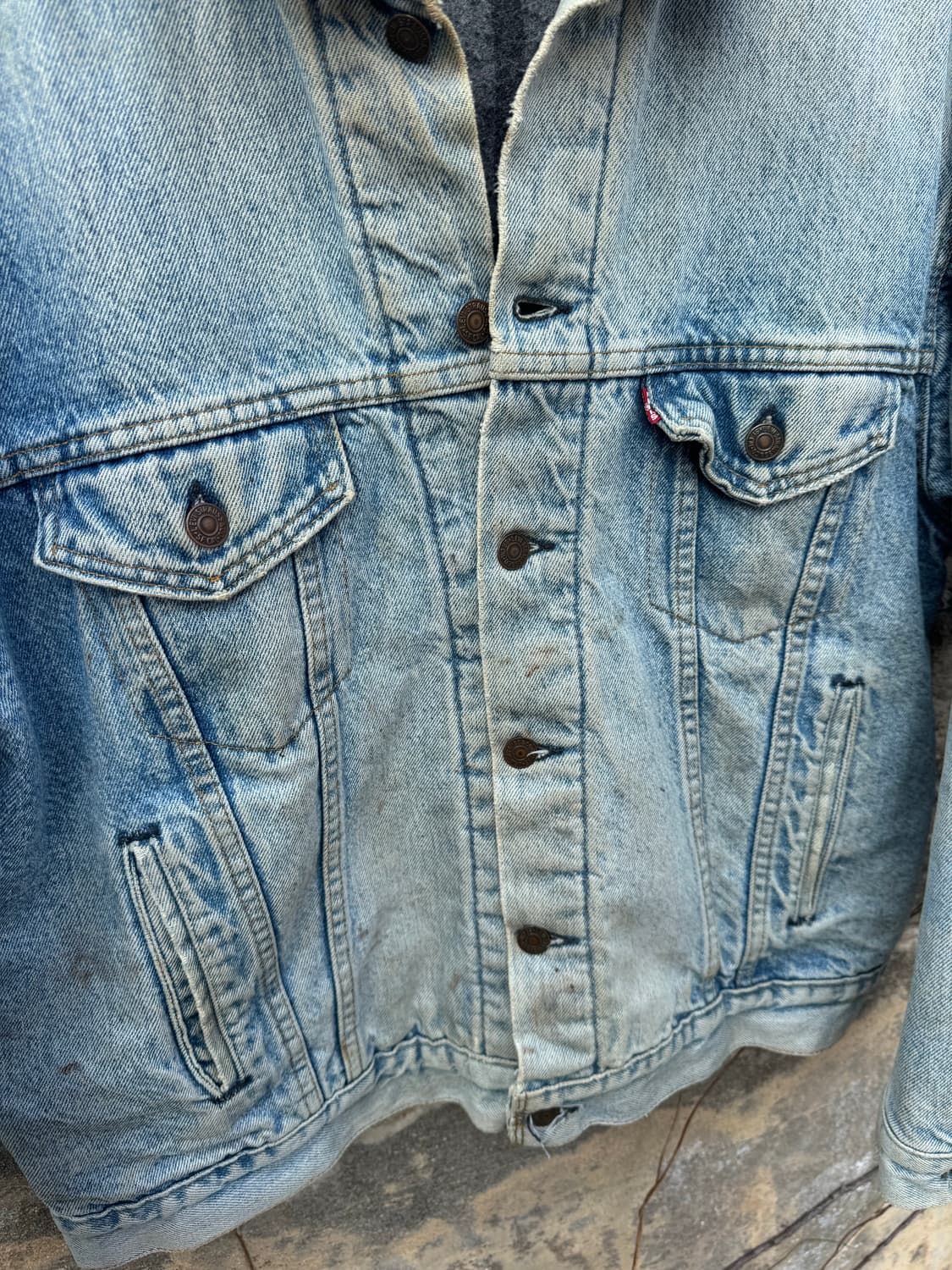 80s 리바이스 빈티지 컨디션 블랭킷 안감 데님 트러커 자켓 L 상품이미지5