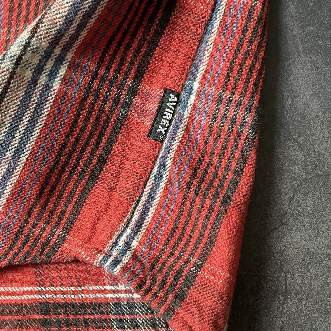 AVIREX 아비렉스 빈티지 레드 플랩 포켓 체크 코튼 셔츠 상품이미지7