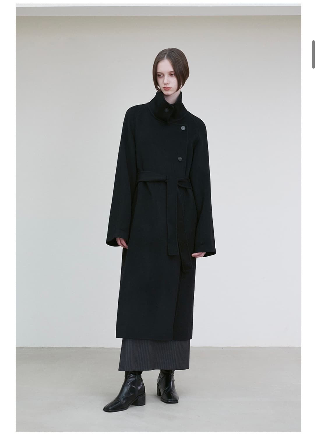 블랙 롱 코트(CASHMERE BLEND HANDMADE COAT) 상품이미지3