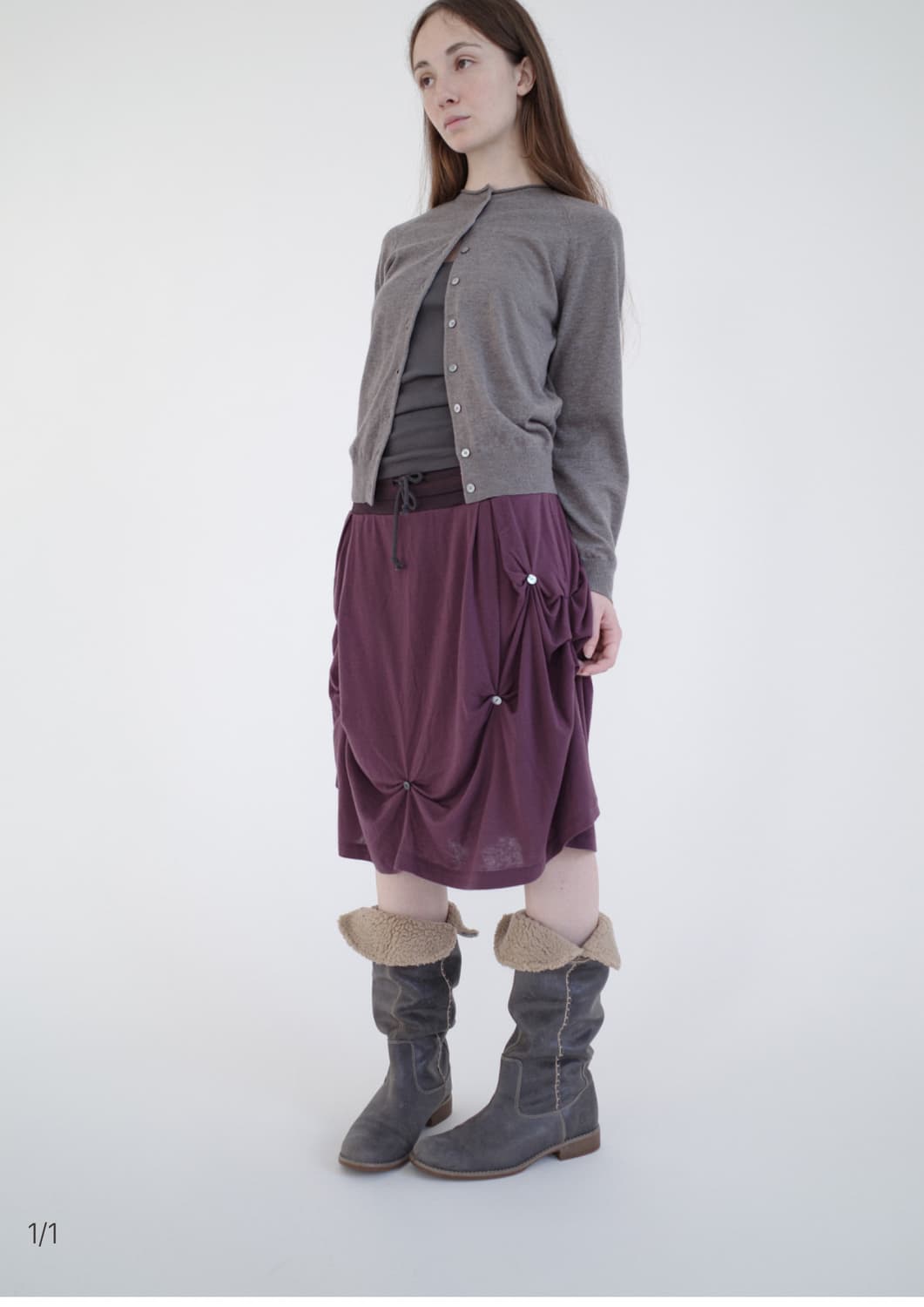 (퍼플구해요)산코파퓨엘라 드레이프울스커트 상품이미지1