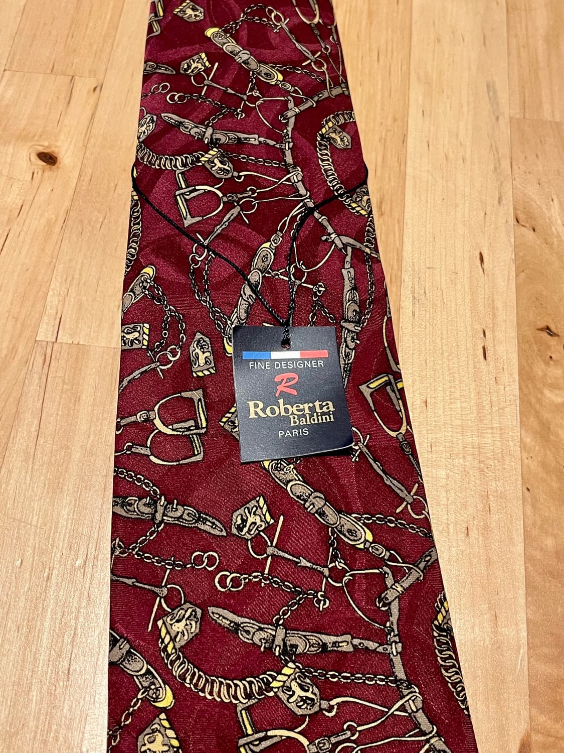 [새상품급] 로베르타 발디니 파리 - 클래식 100% 실크 넥타이 (와인 상품이미지3