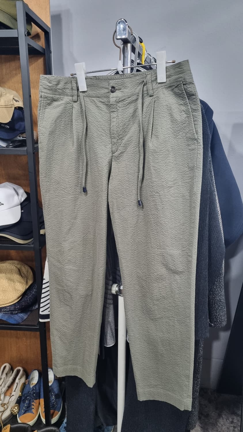 이태리산 원턱 뽀글뽀글 카키색 슬랙스 (브로이어) 33size 상품이미지1
