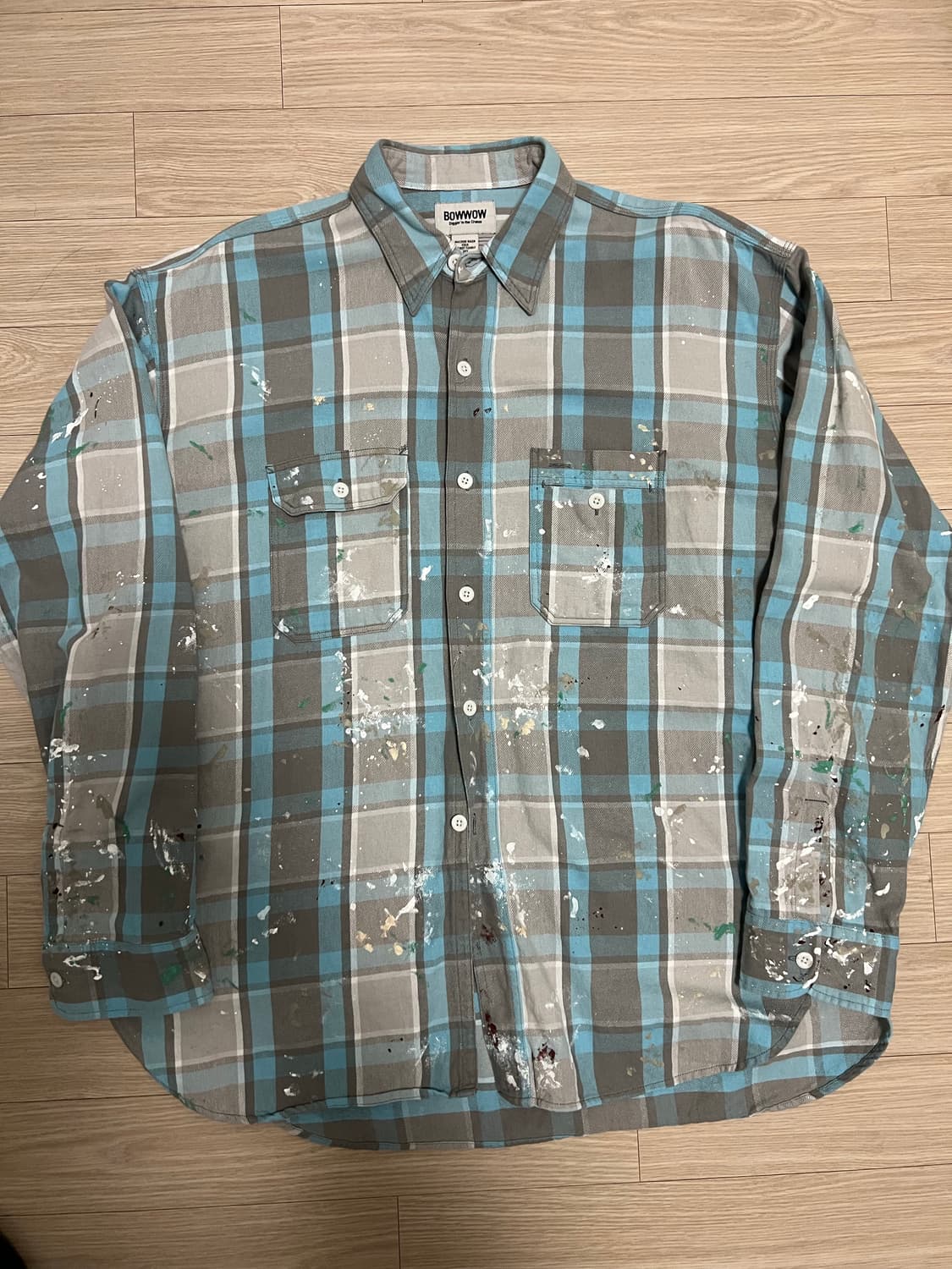바우와우bowwow 25FW 페인팅 플란넬 셔츠 XL 상품이미지1