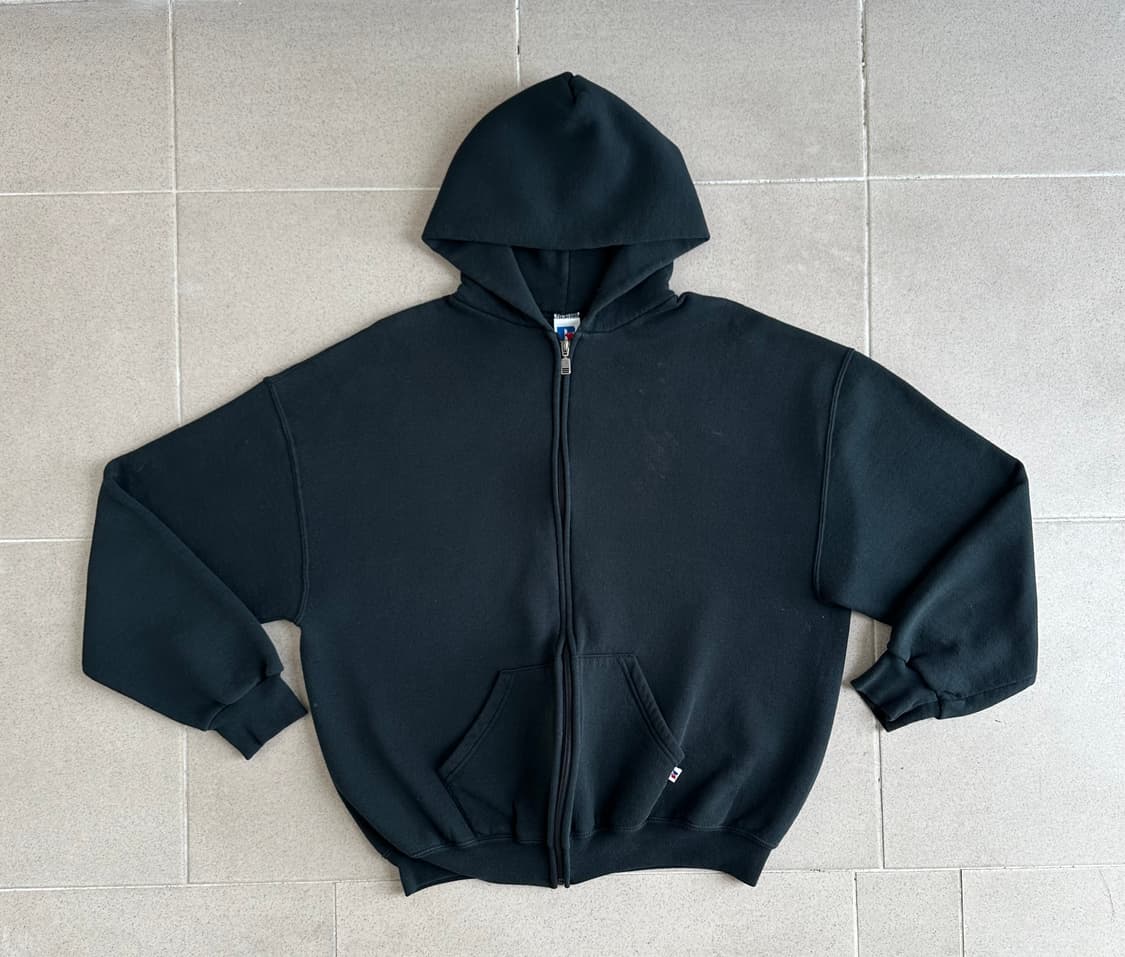 90s 빈티지 러셀 후드집업 다크그린 XL 상품이미지1