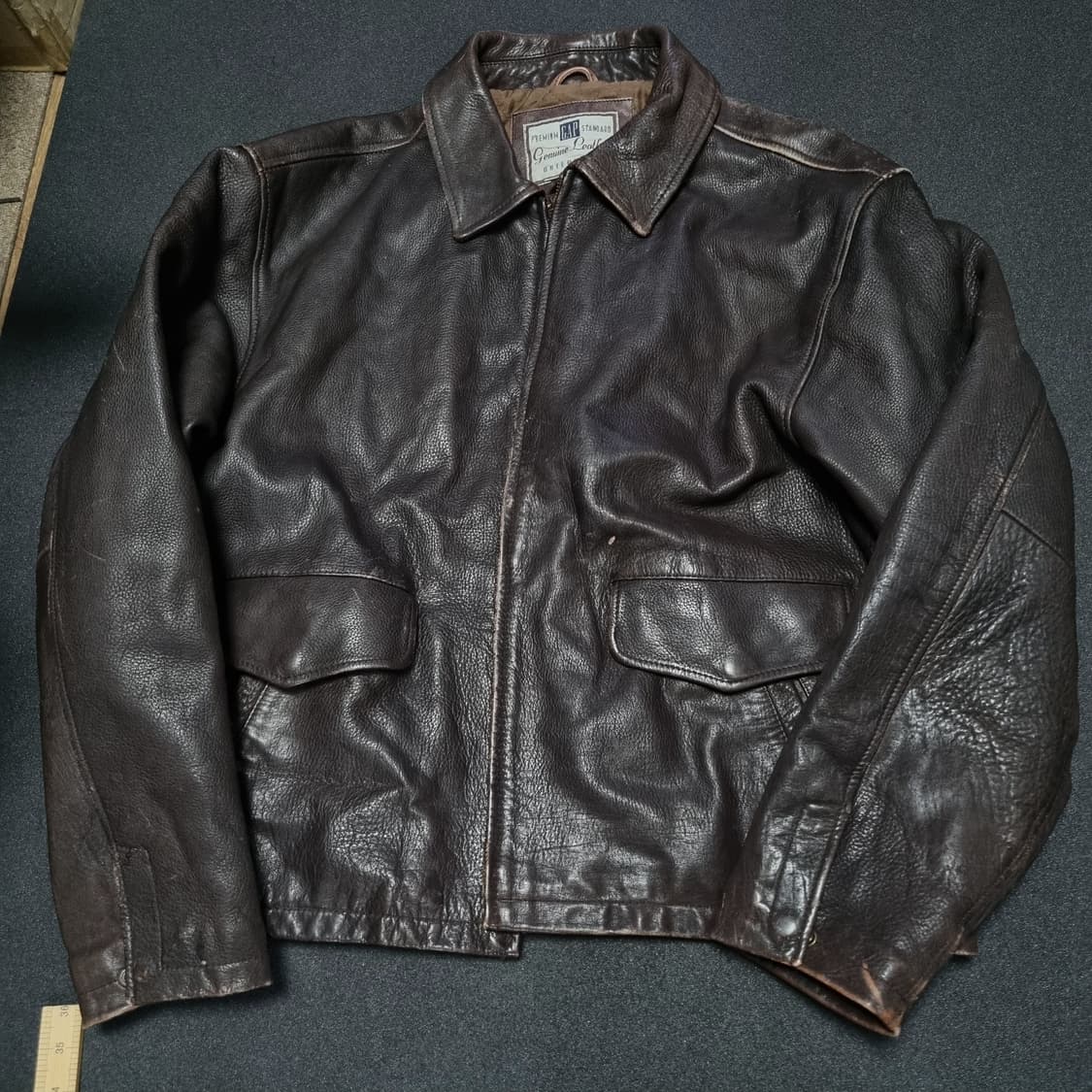 올드갭 레더 브라운 레더 자켓L 상품이미지9