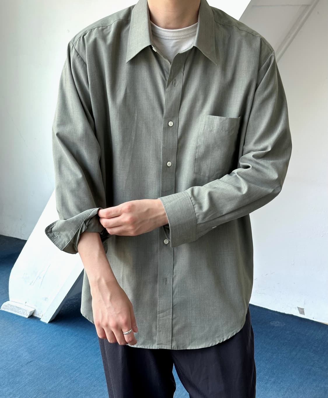 High gauge light poly L/S dress shirt 상품이미지9