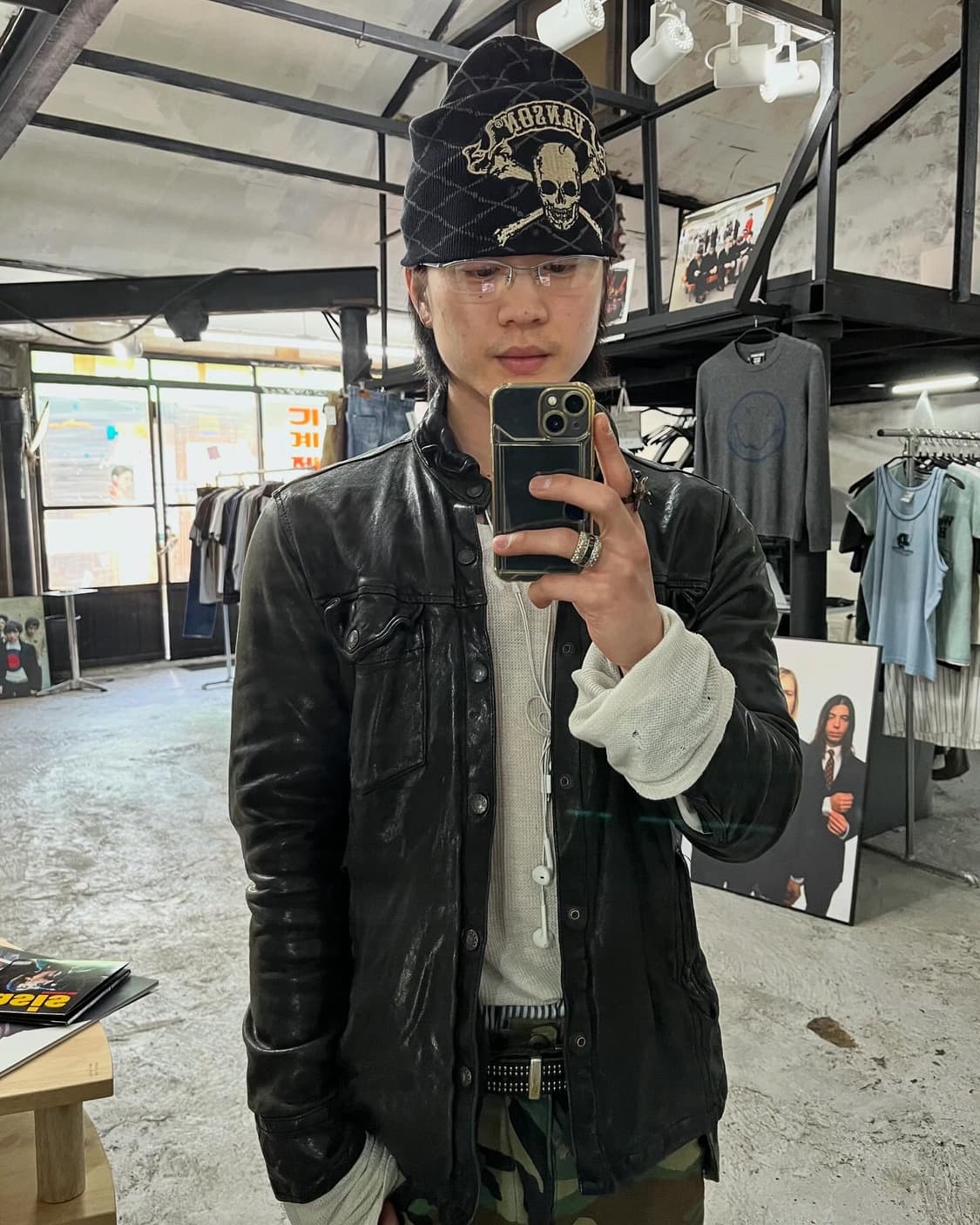 Vanson Leathers skull bone beanie 상품이미지2