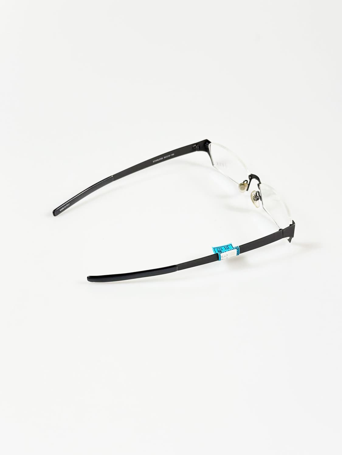 FIX 다크 그레이 메탈 스퀘어 역반무테 빈티지 안경 상품이미지5