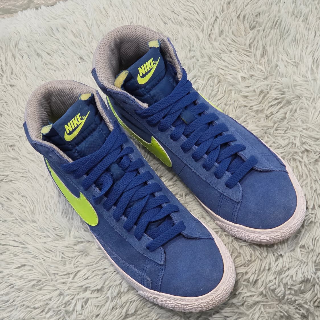 4q-15:나이키 블레이저 미드 스웨이드 블루/볼트 (23cm) 상품이미지5
