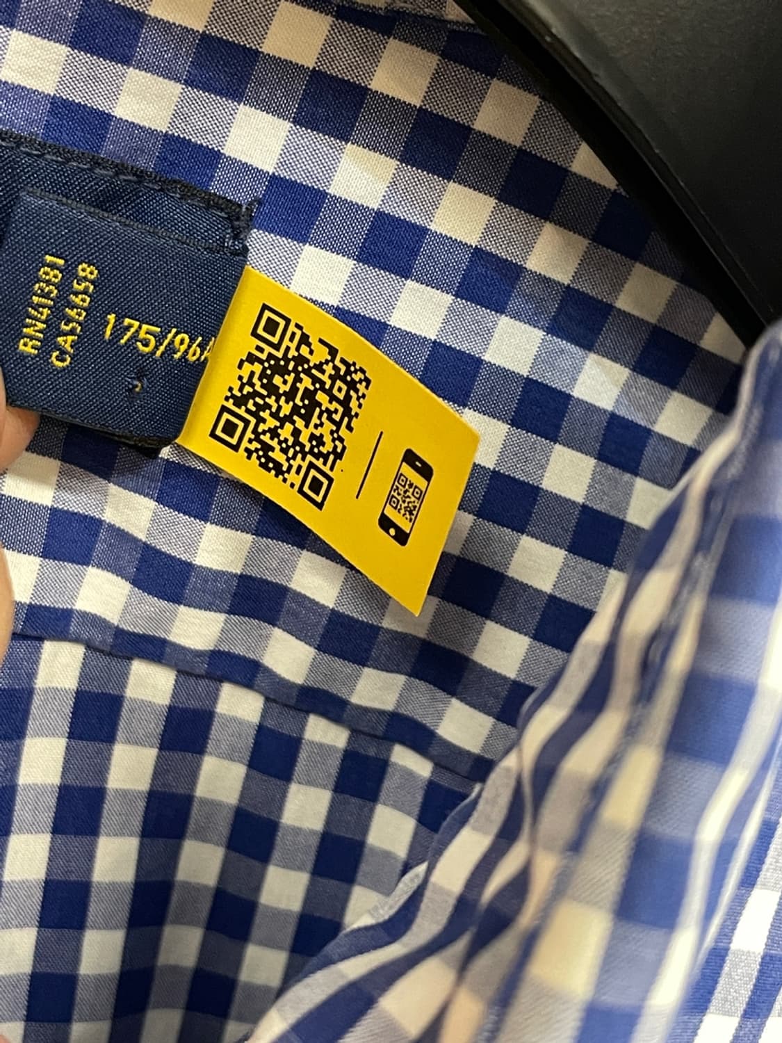 폴로 랄프로렌 블루 깅엄 체크 셔츠 상품이미지5