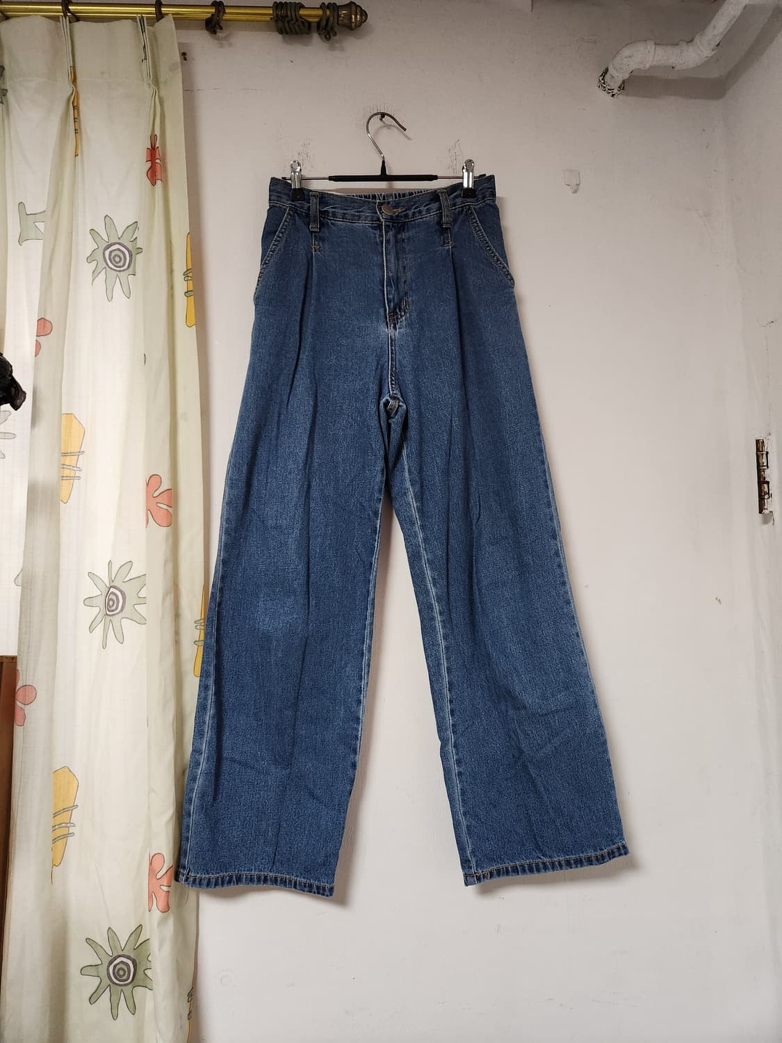 통넓은 뒷밴딩 여성 청바지 S 상품이미지1