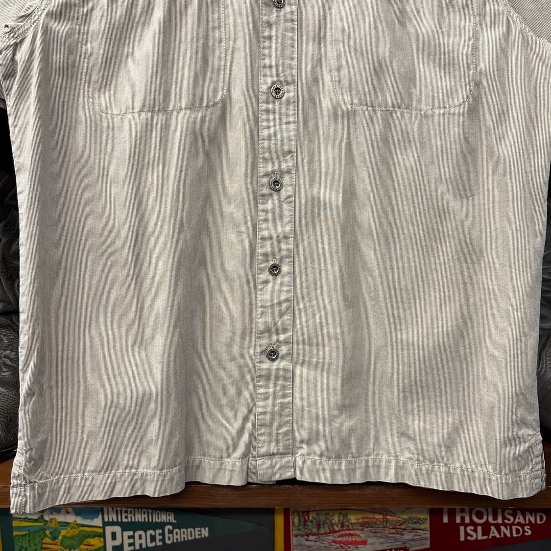 00s 할리데이비슨 마이크로 스트라이프 블레이드 쉴드 워크셔츠 N1179 상품이미지4