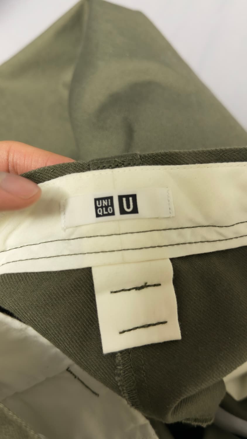 유니클로 U 와이드핏 치노팬츠 카키 85 상품이미지4