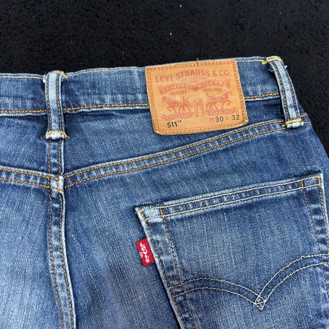 30 리바이스511 슬림스트레이트 워싱 셀비지 데님팬츠 상품이미지3