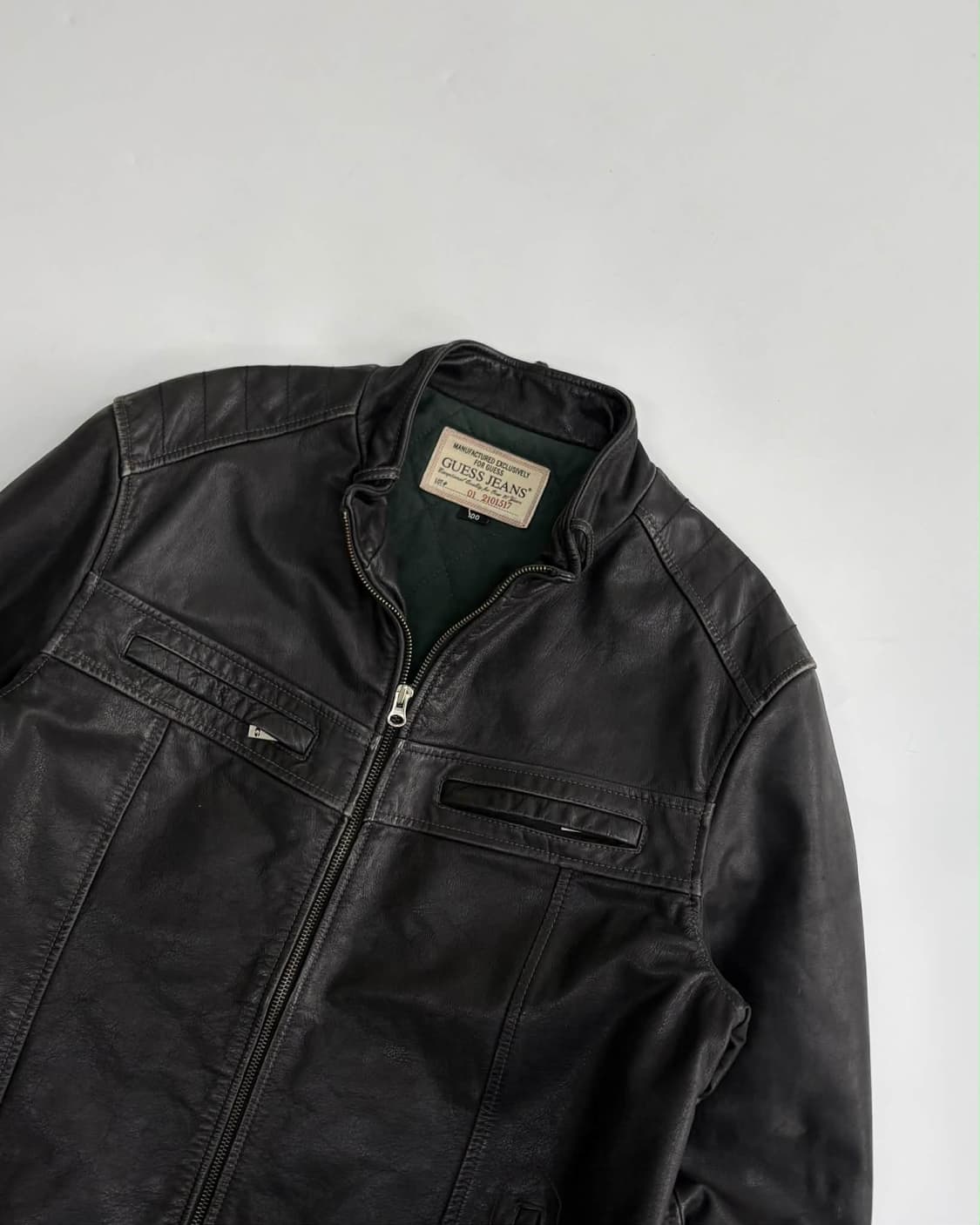 [100] 빈티지 게스 블랙 레더 집업 자켓 상품이미지7